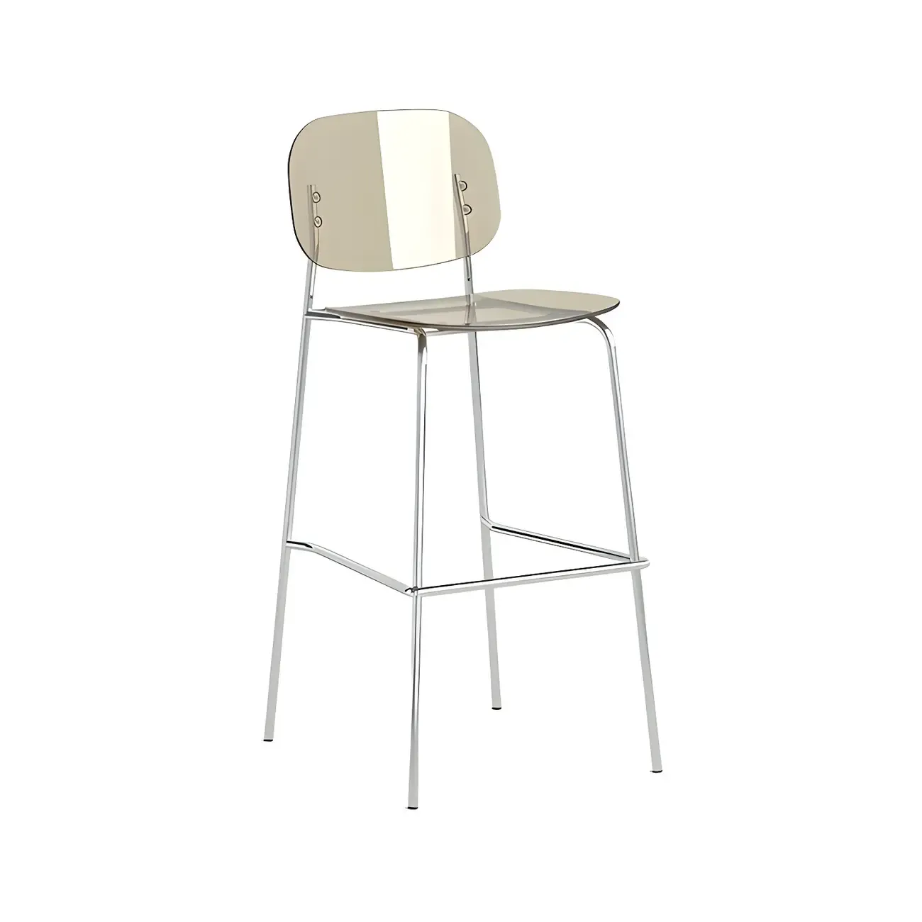 Modern Metal Counter Height Acrylic Bar Stools