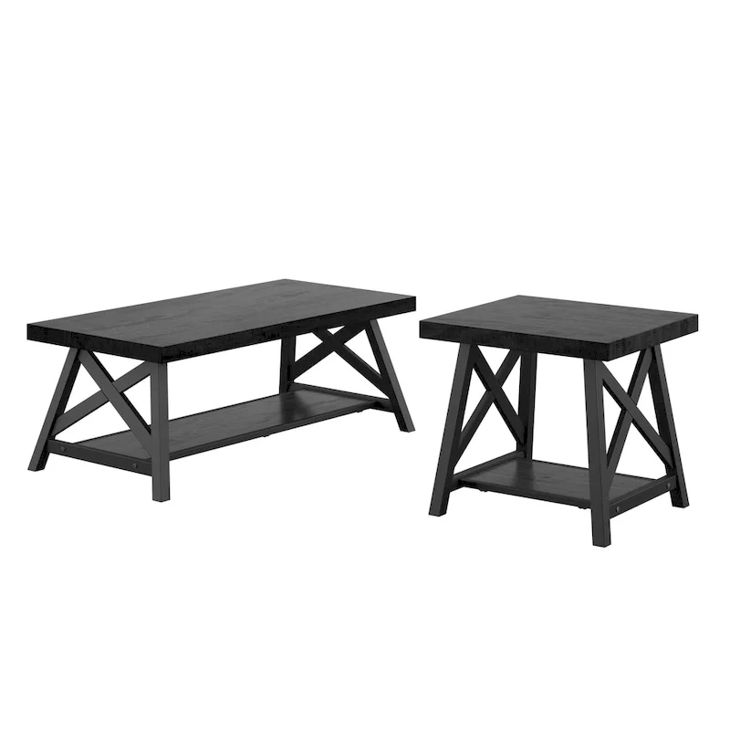 Bryson Rustic X-Base Accent Tables by iNSPIRE Q Classic