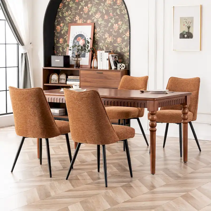 Modern Upholstered Fabric Kitchen & Dining Room Chairs Set of 2