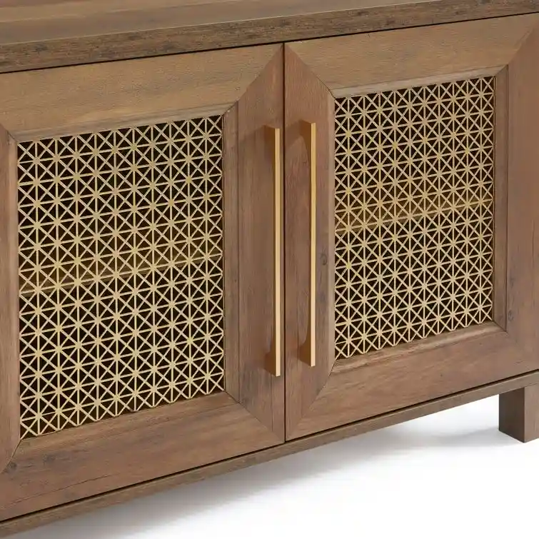 69.5 Wood TV Stand Media Console Entertainment Center