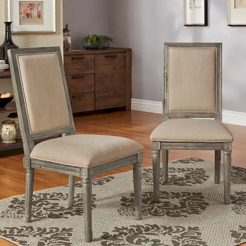 Rectangular Linen Dining Chairs