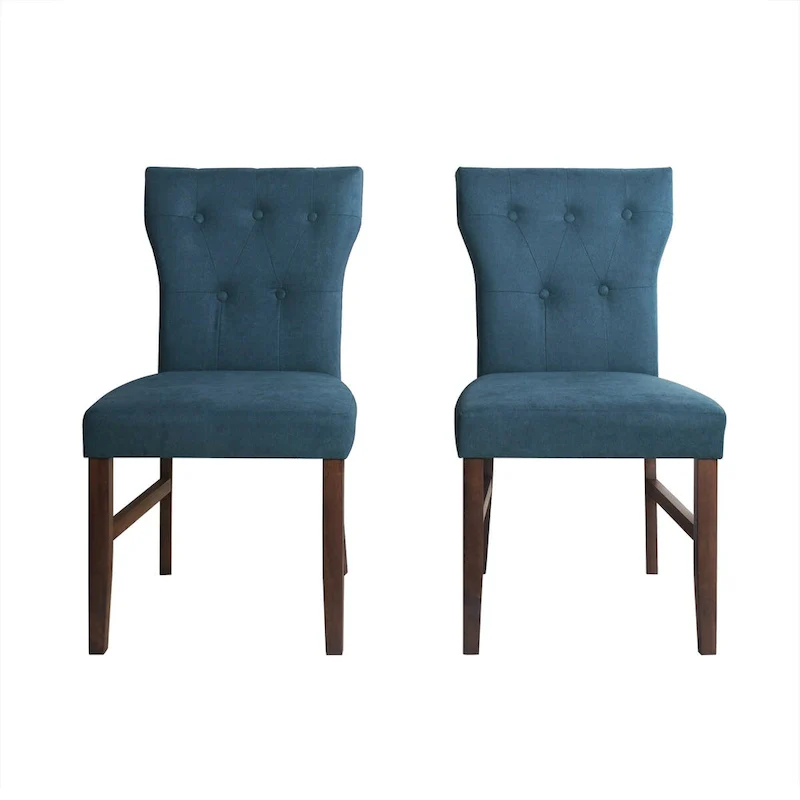 Button-Tufted Dining Chair - Red/Blue/Dark Grey - Single