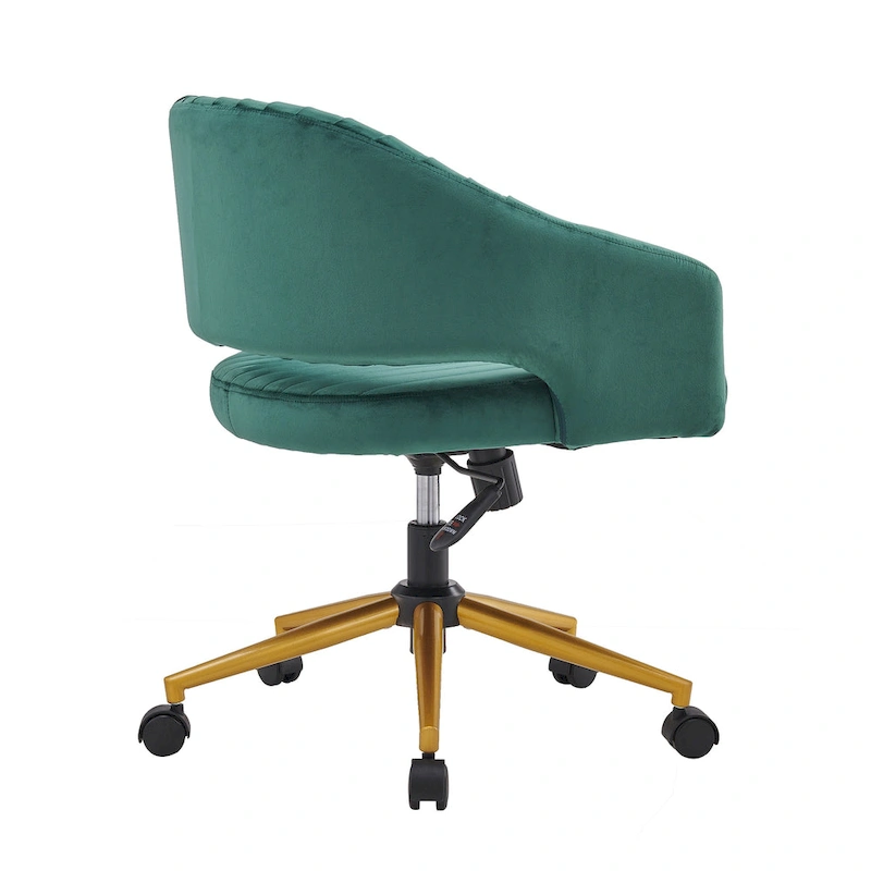 Modern Gold Office Chair Velvet Task Chair Swivel Height Adjustable Computer Chair
