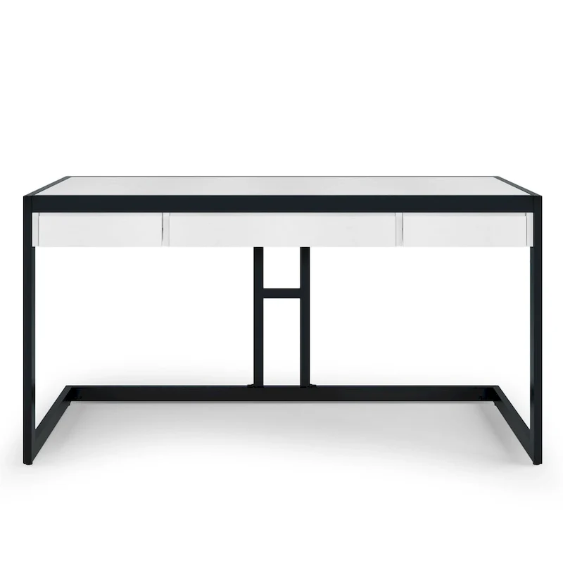 WYNDENHALL Cecilia Solid Acacia Wood Industrial Office Desk