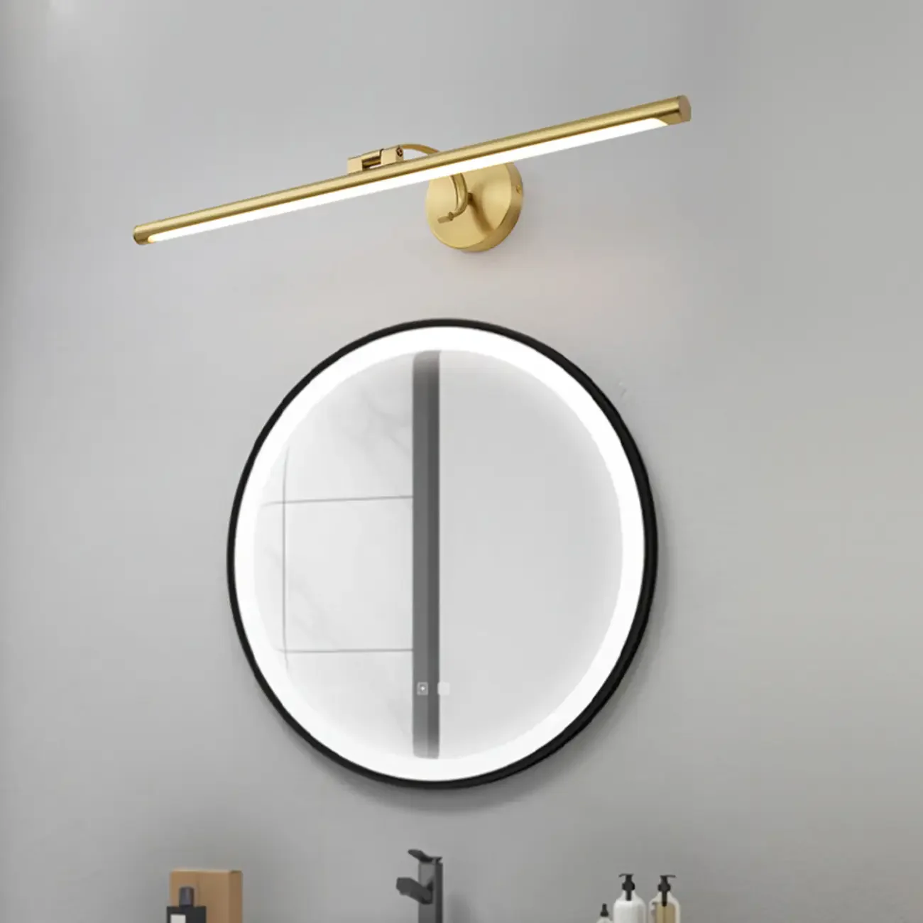 Arched Modern Gold Linear LED Vanity Light