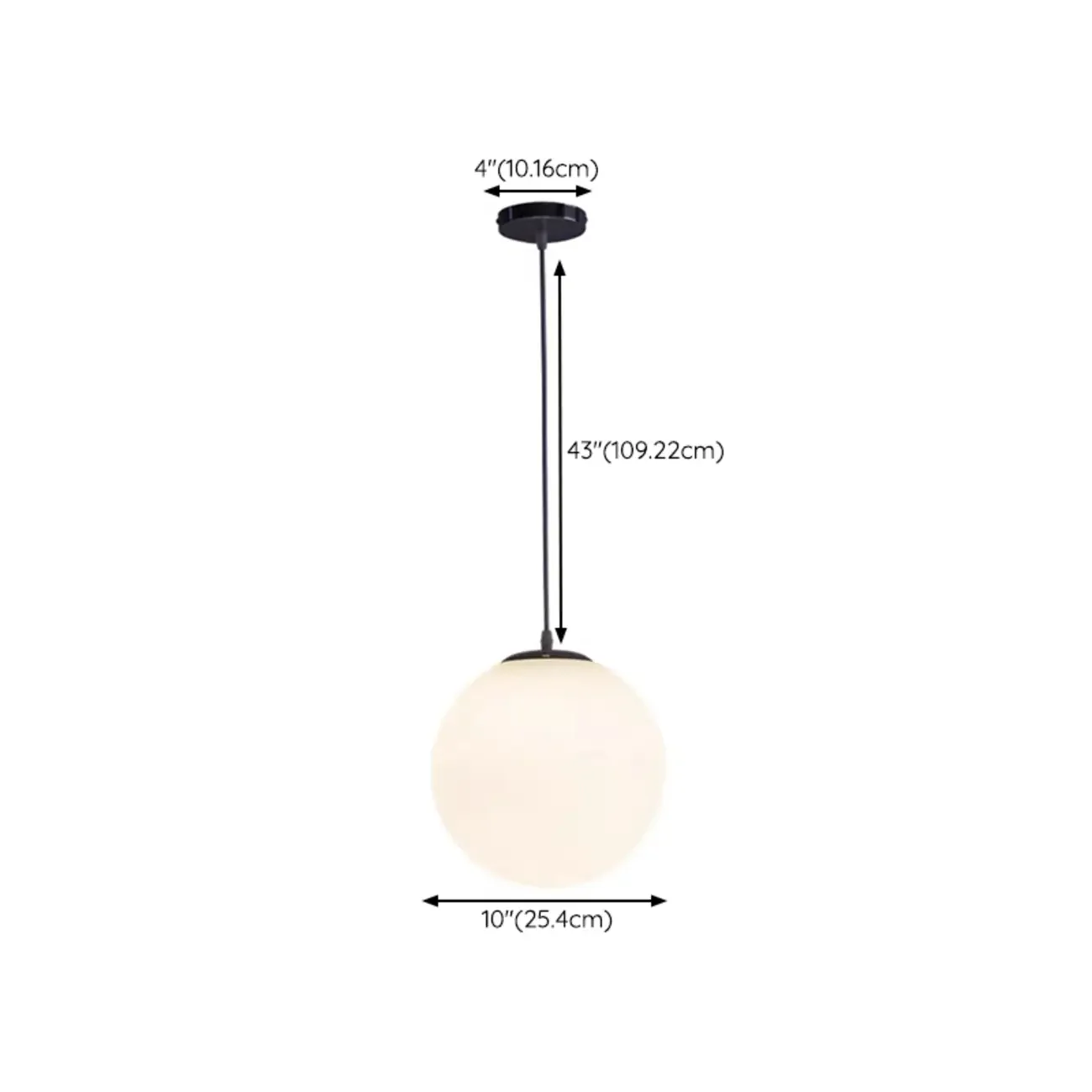 Modern White Glass Globe Pendant Light