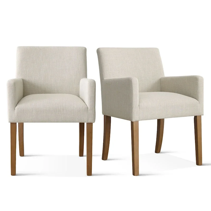 Linen Upholstered Armchair(Set of 2)