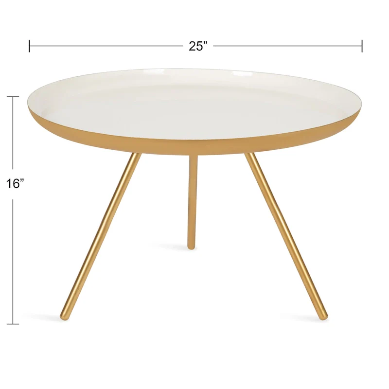 Kate and Laurel Laranya Round Metal Coffee Table - 25  Diameter