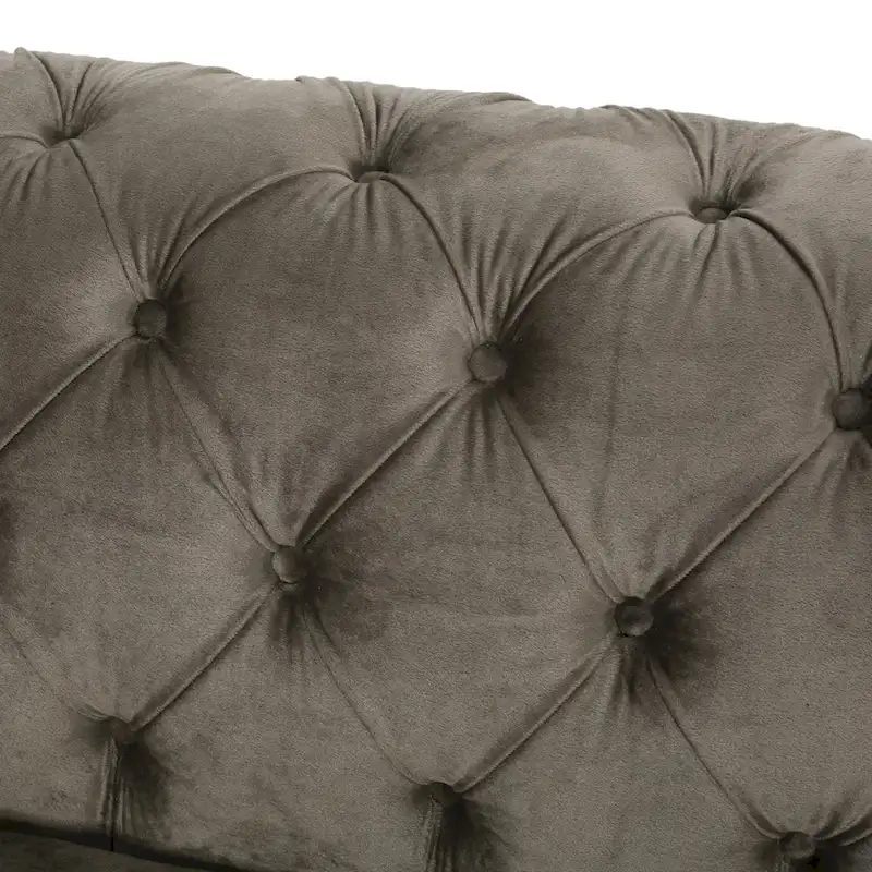 Keyser Modern Glam Tufted Velvet 3 Seater Sofa - 83.75  L x 34.50  W x 27.25  H