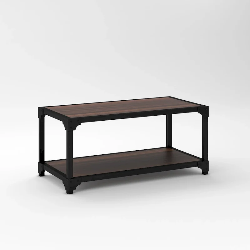 Davee 3 Pieces Wood and Metal Coffee Table Set with Shelf - 40  x20  x18   & 20  x20  x20   &20  x20  x20