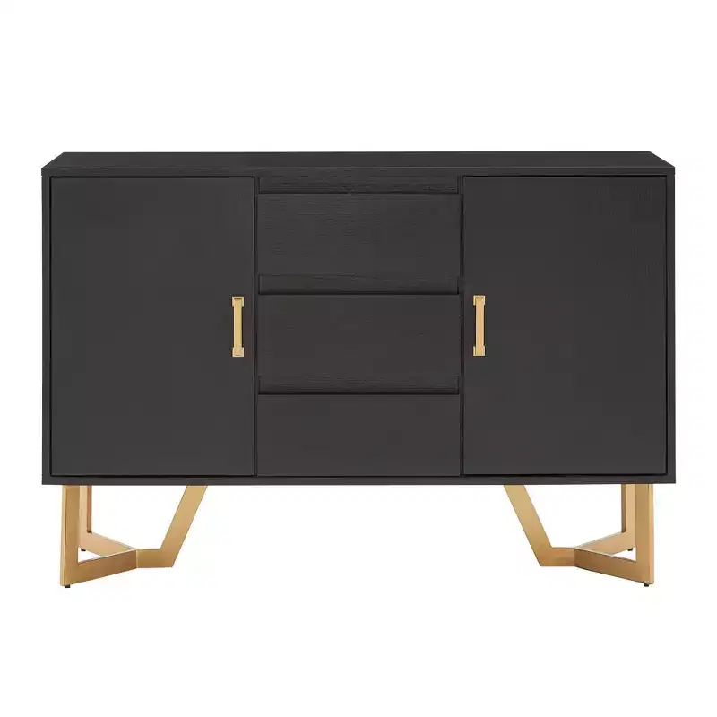 Karianne Black Finish Server with Gold Metal Base - iNSPIRE Q
