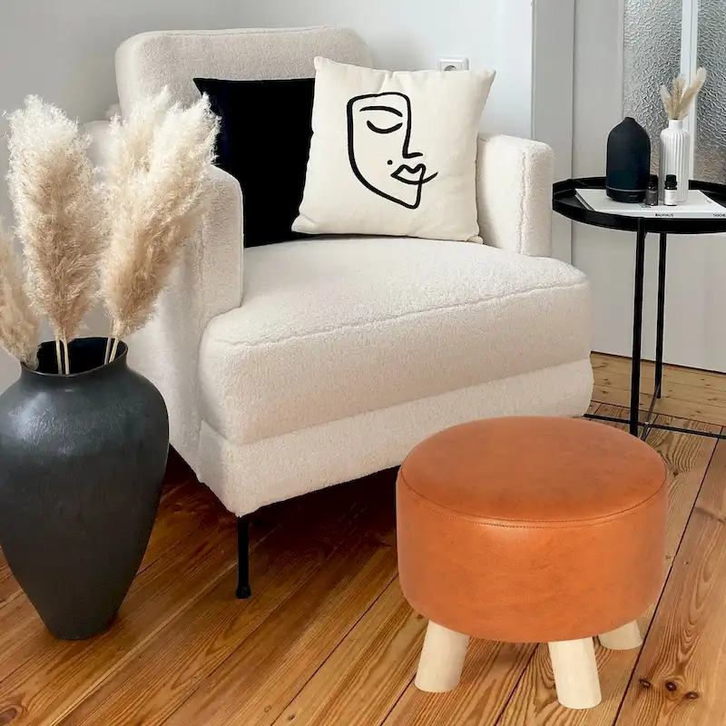 Adeco Foot Rest Ottoman Pet Stool