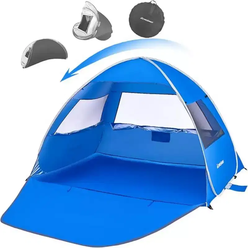 NAYSAYE Beach Tent Sun Shelter Portable Cabana for 4 Person for Beach and Outdoor, Blue, 78.7*51.1*51.2