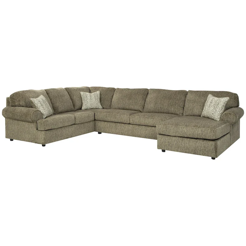 Signature Design by Ashley Hoylake Brown 3-Piece Sectional with Chaise - 143 W x 95 D x 35 H