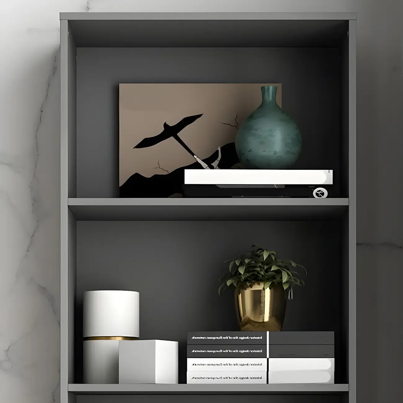 White Metal 2/3/4-Tier Open Bookcase with Drawer