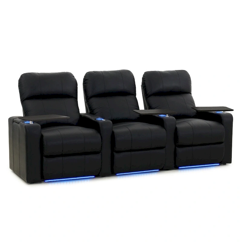 Octane Turbo XL700 Power Leather Home Theater Seating Set (Row of 3)