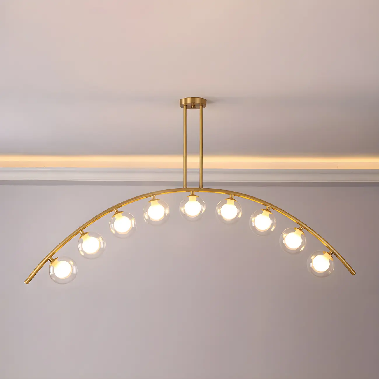 Trendy Modern Gold Arc Multi-Light Island Pendant
