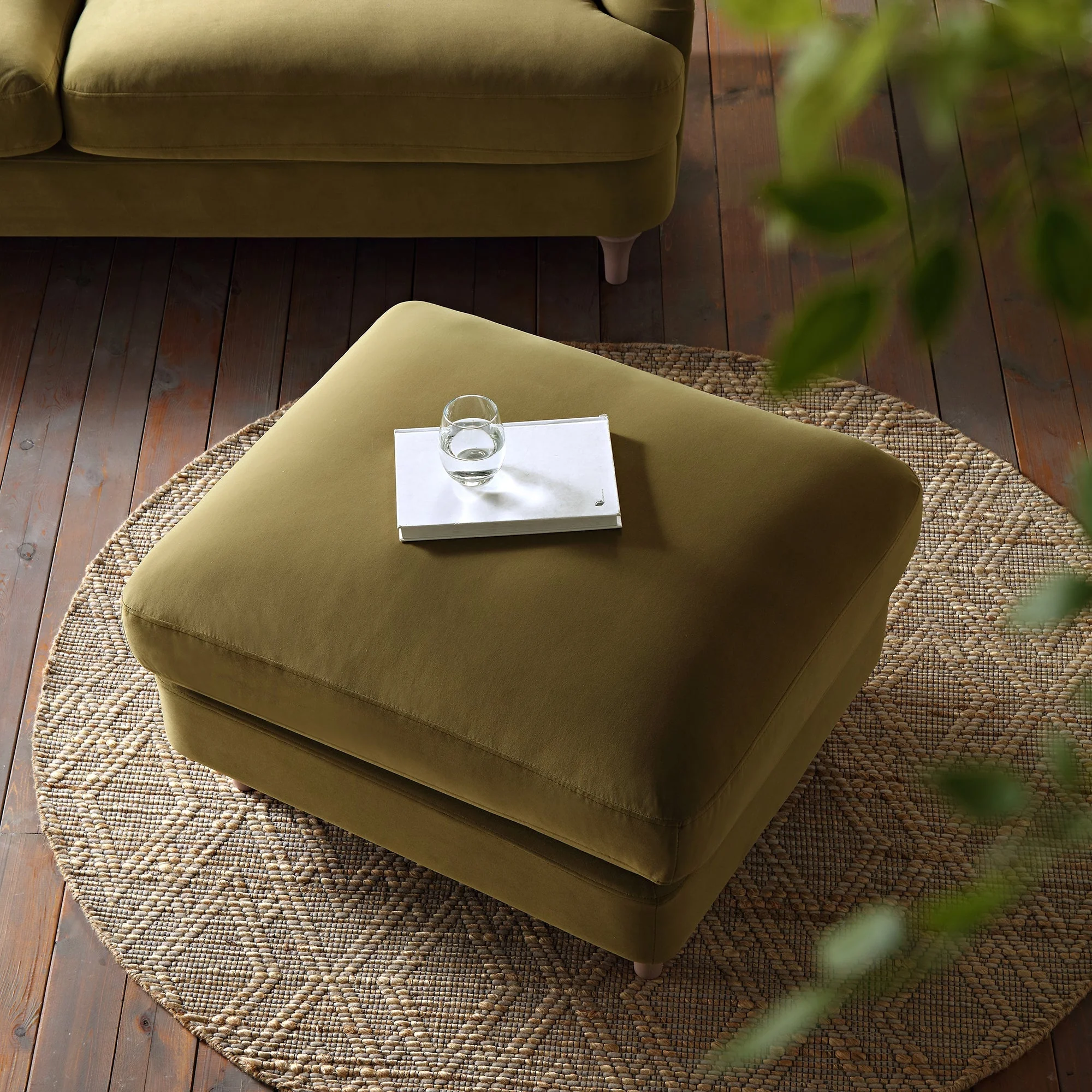 Fudge Velvet Sofa, Footstool