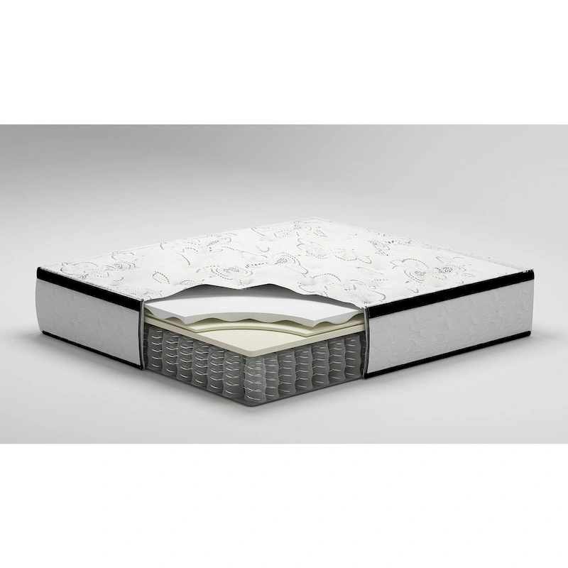 Signature Design by Ashley Chime 12 Inch Hybrid Black/White 2-Piece Mattress Package
