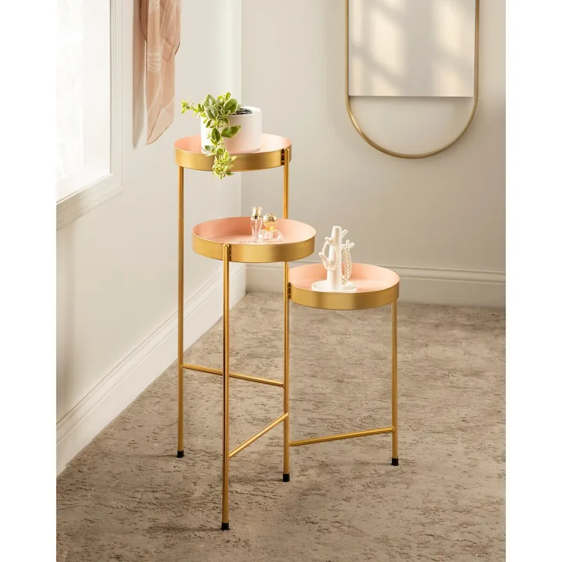 Kate and Laurel Finn Metal 3-tier Modern Plant Stand - 16x21x30