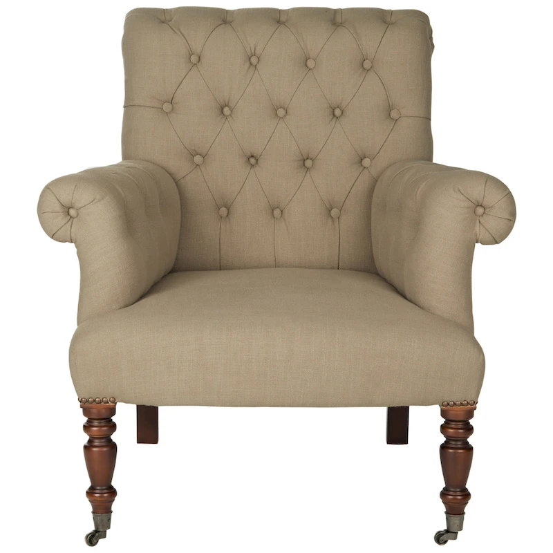 SAFAVIEH Shaina True Taupe Club Chair - 32.7 x 33.9 x 35.4 - 33Wx34Dx35H