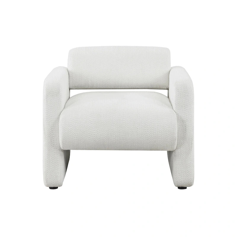 Modern Boucle Fabric Accent Chair with Arms, Upholstered Single Sofa Chair