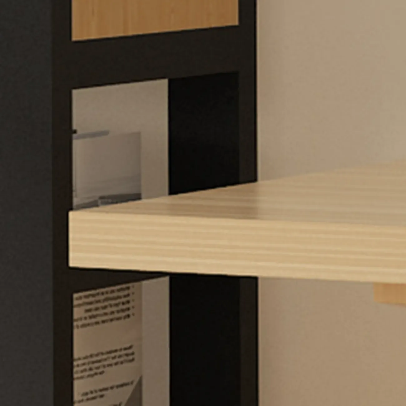 Freestanding Simple Multi-Layer Wood Bookshelf in Steel Frame