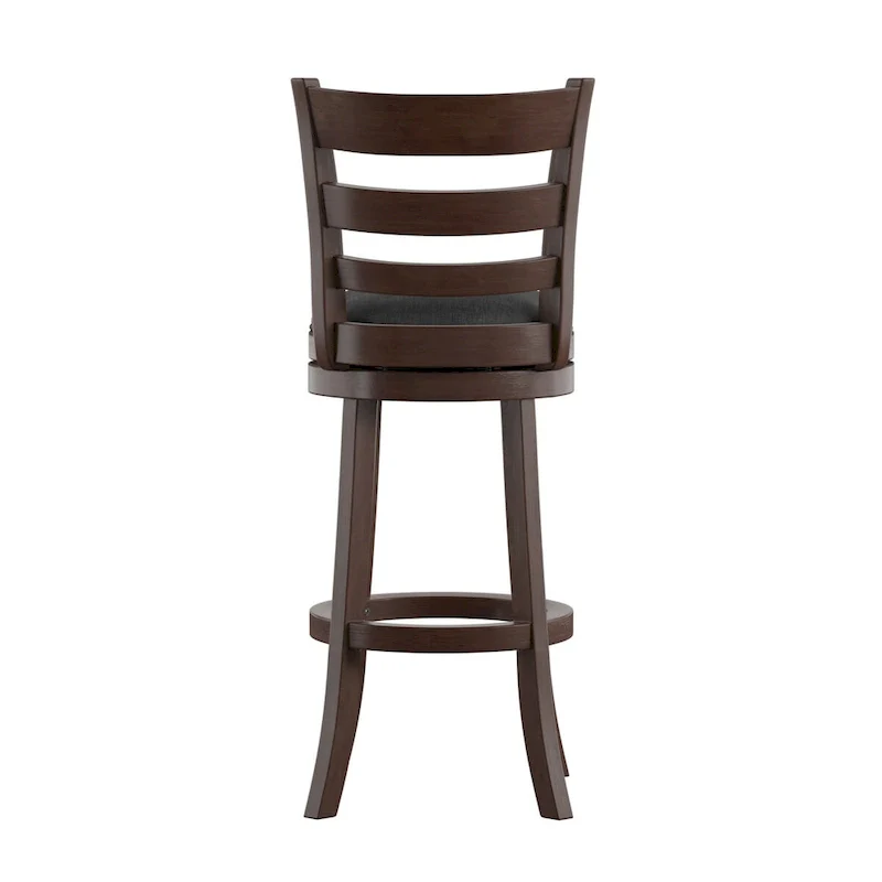 Linen Ladder Back Swivel Bar Stool - Dark Cherry