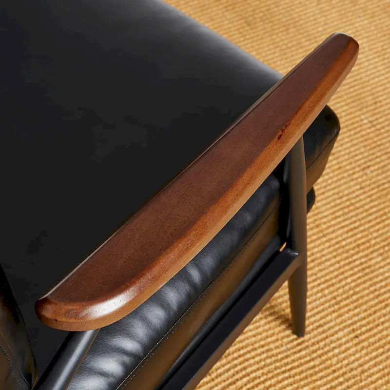 28W Mid-century Modern Soft PU Leather Accent Armchair