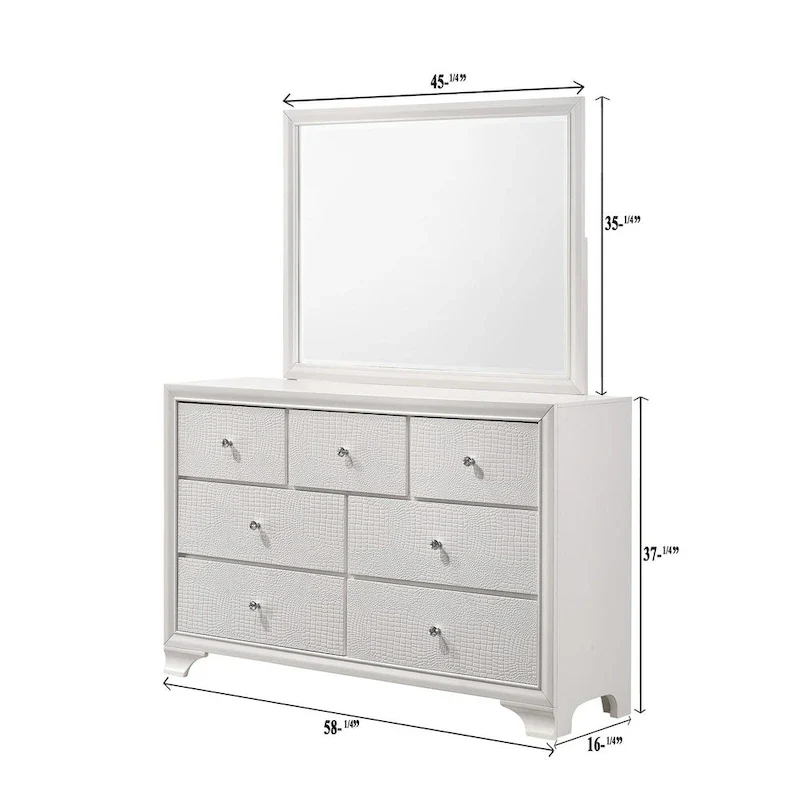 Kym 4 Piece Frost LED Faux Leather Upholstered Tufted Panel Bedroom Set