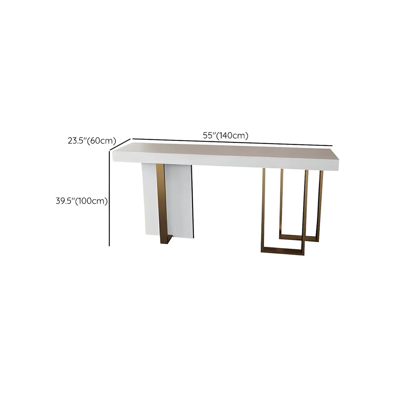 Glam White Faux Marble Gold Legs Bar Tables