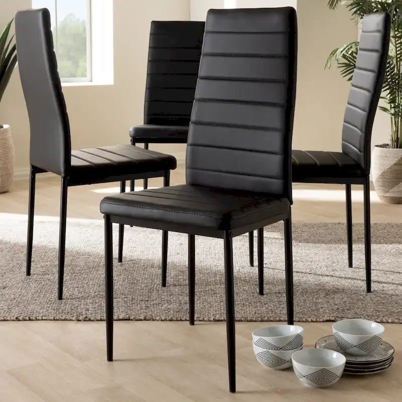 Modern Faux Leather Dining Chair, 4-Piece Set