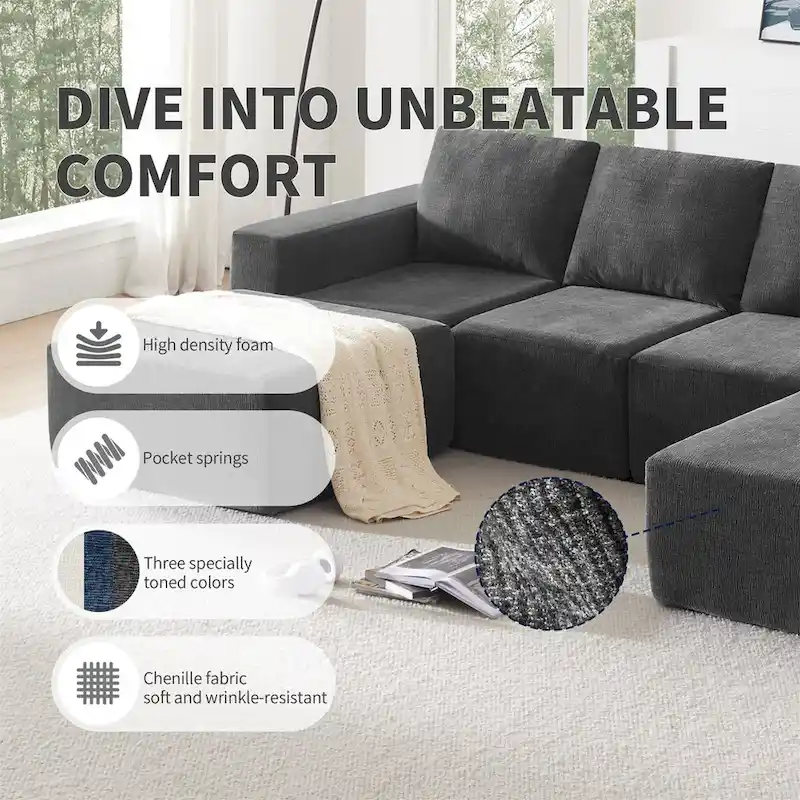 Modular U Shaped Sectional Sofa