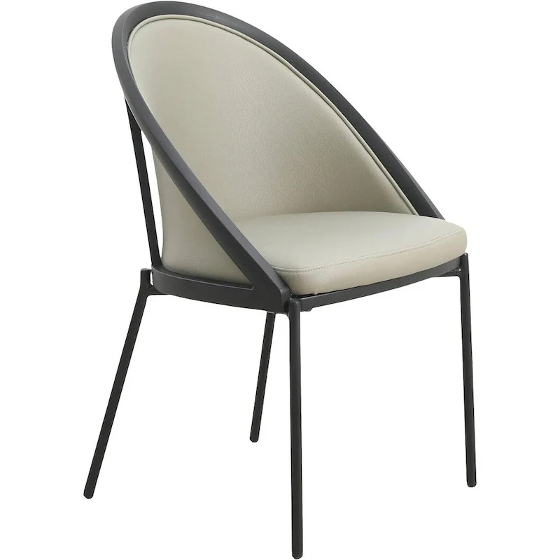 Urbane Upholstered Faux Leather Dining Chair with Powder Coated Steel Legs by
