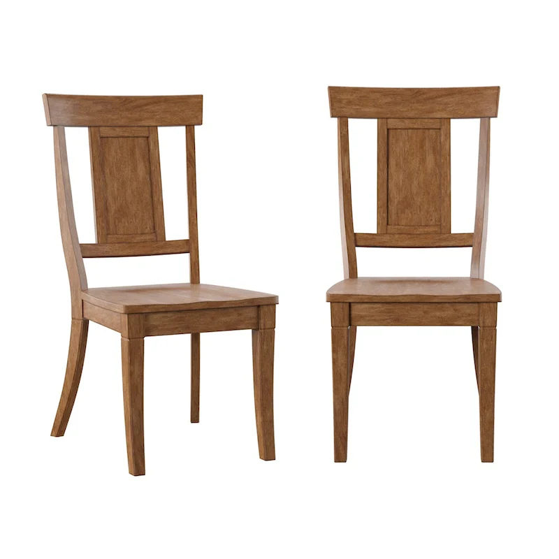 Ronda Panel Back Wood Dining Chairs (Set of 2)