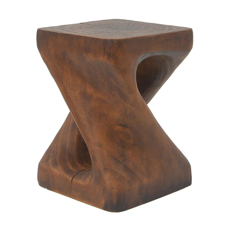 MGO Twist Shape Side Table, Wood-like Texture