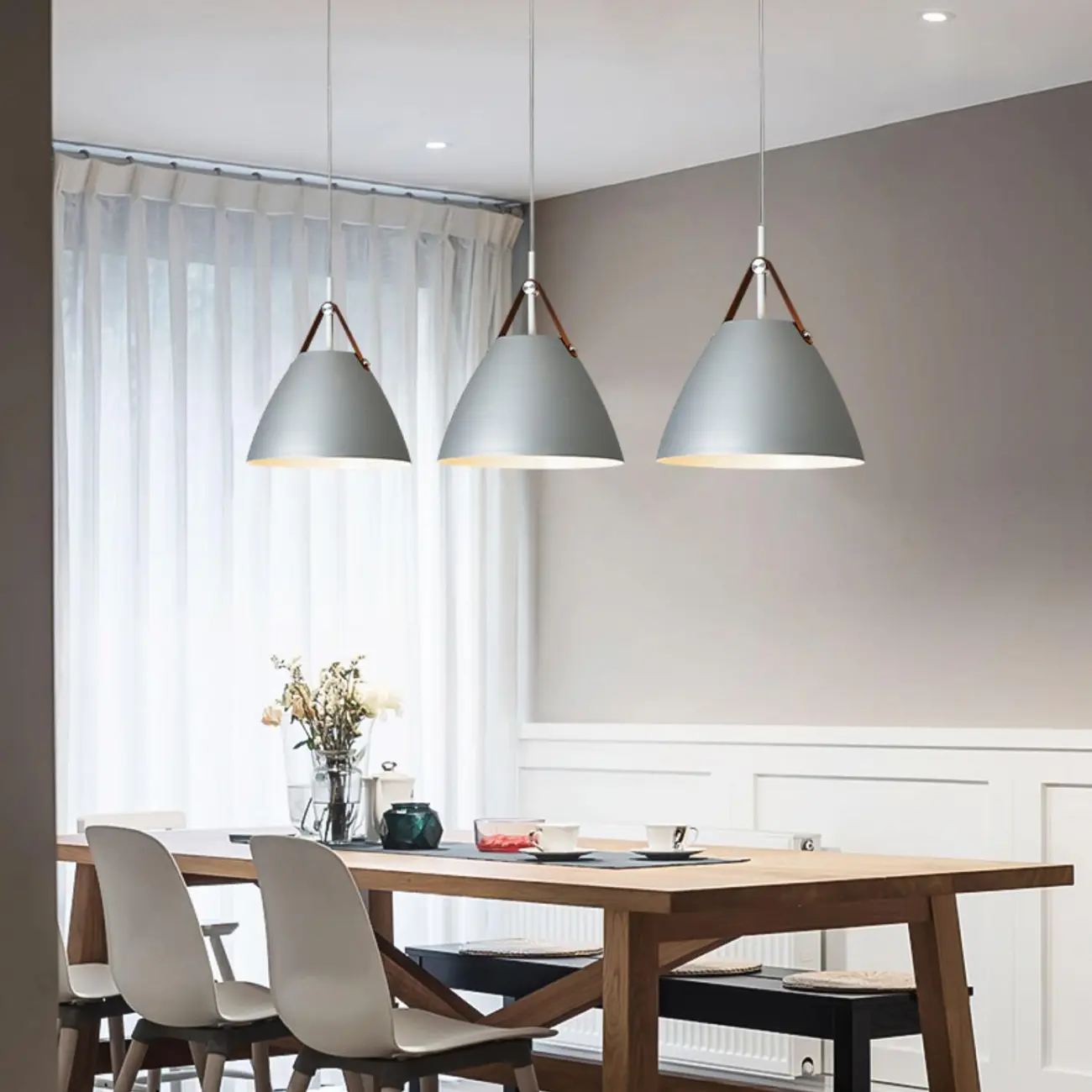 Modern Black Metal Adjustable Kitchen Island Pendant Light