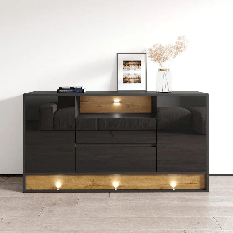 White/Oak & Black/Oak High Gloss 63