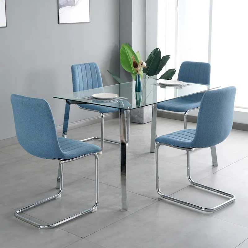 Set of 4 Modern Dining Chair with Metal Legs