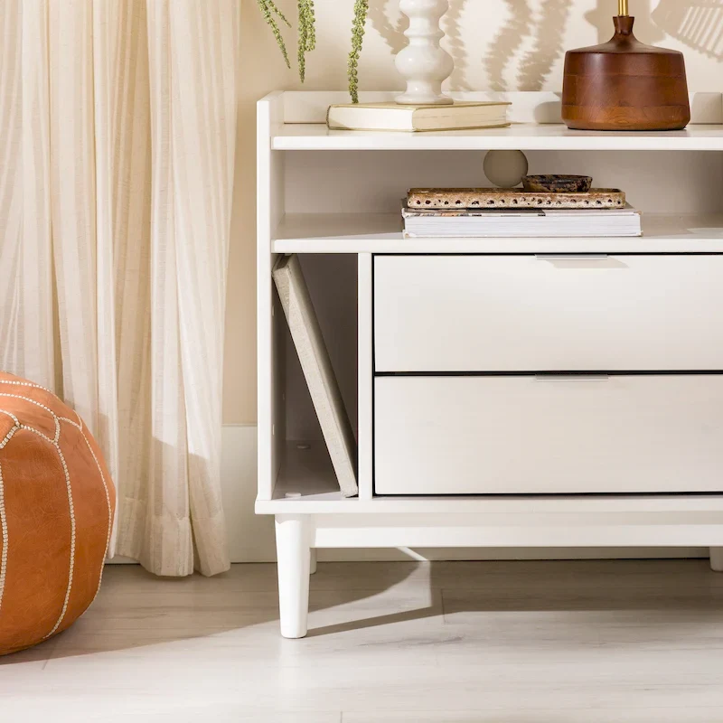 Middlebrook Modern Gallery Top Solid Wood Nightstand