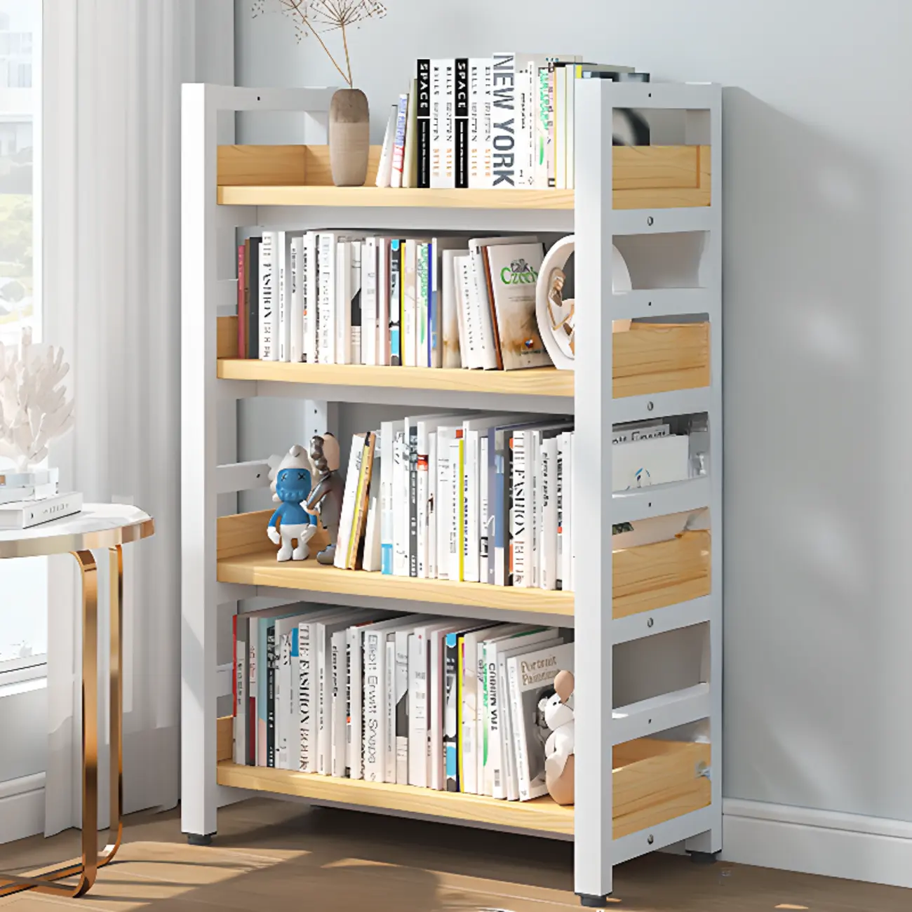 Modish Multi-Layer Open Back Wooden Tall Bookshelves