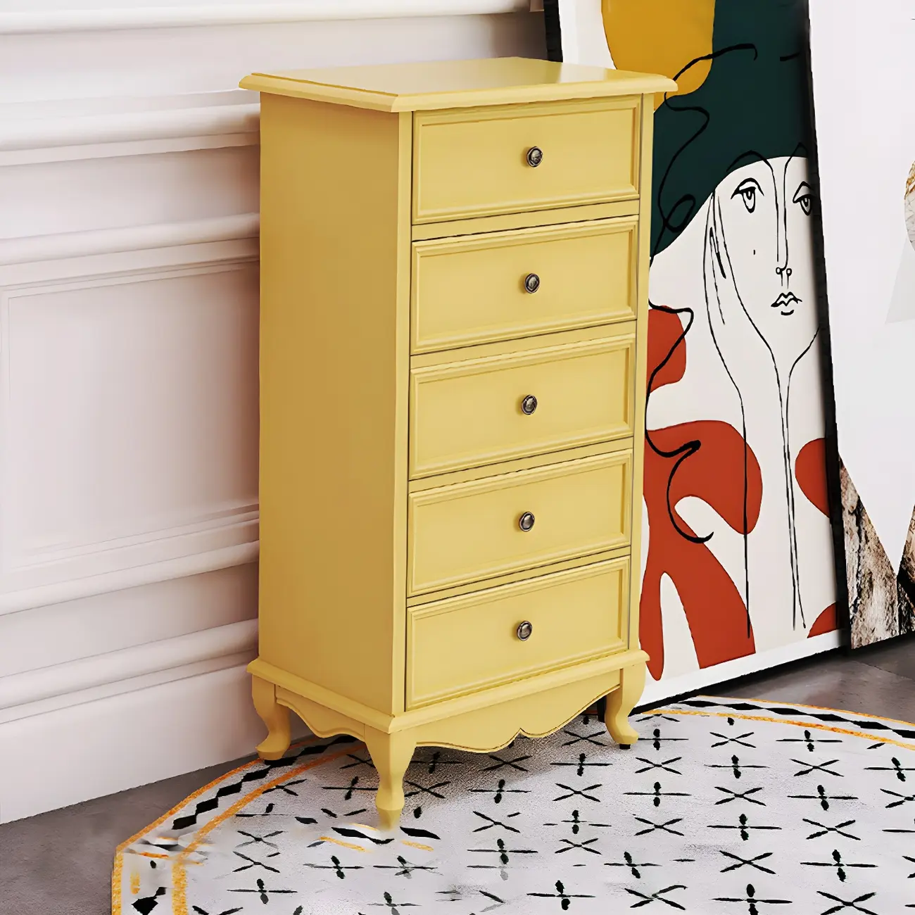 Traditional Yellow Wooden Dressers & Chests with Drawer
