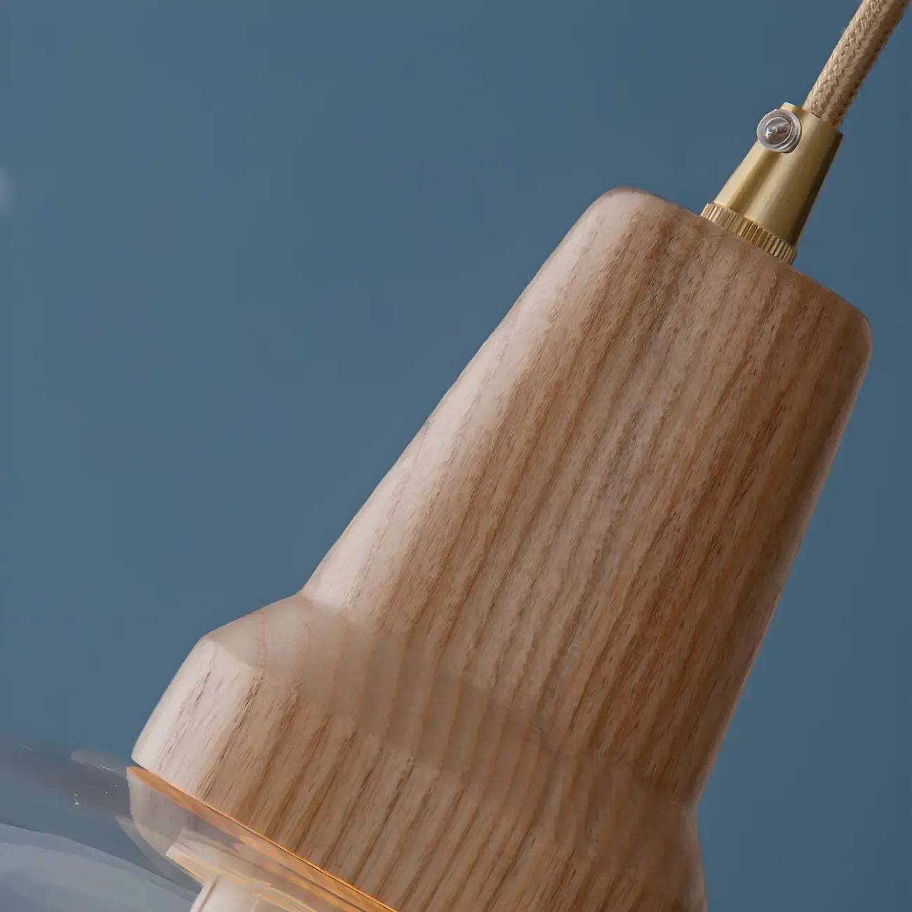 Rustic Wood Clear Glass Swing Arm Wall Light