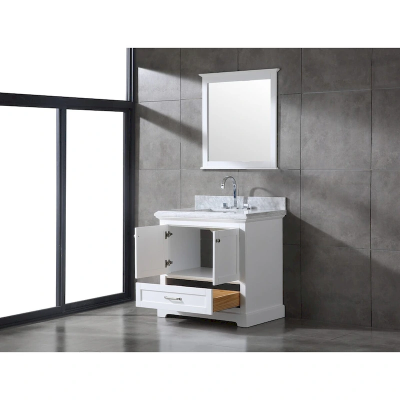 Mareo 36  Solid Wood Bathroom Vanity Set