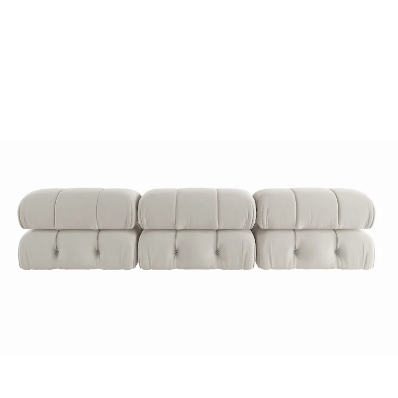 Velvet Fabric Upholstered Sectional Sofa Modern Couch