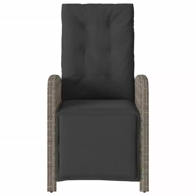 vidaXL 3 Piece Bistro Set with Cushions Black Poly Rattan