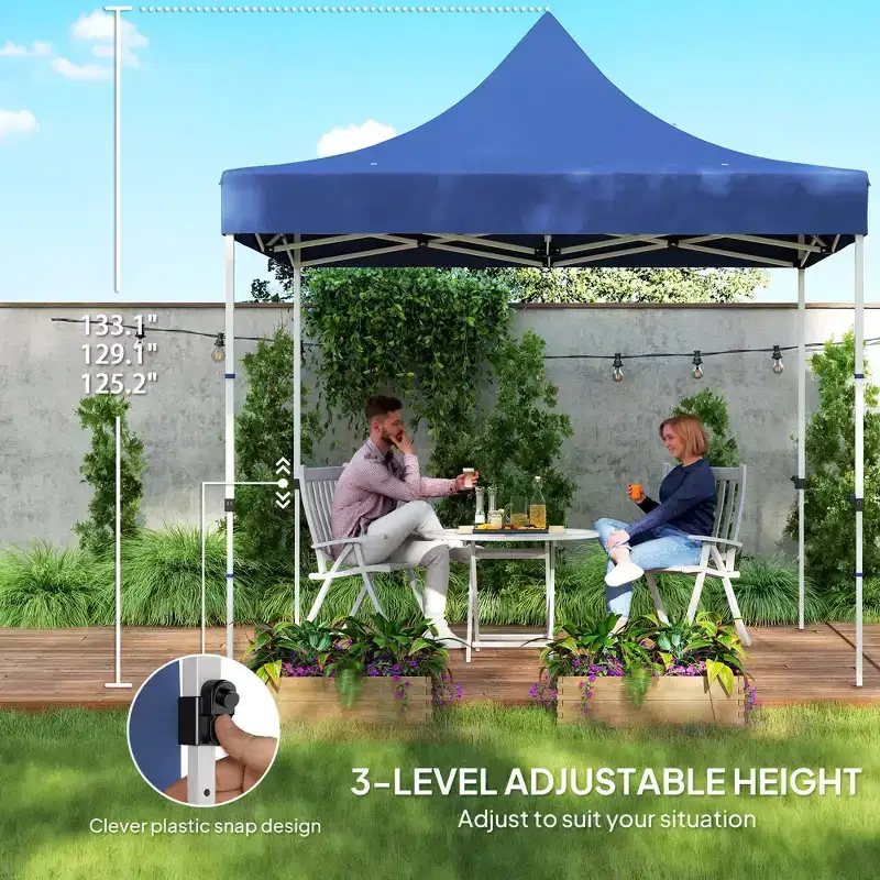 Outsunny 10' x 10' Heavy Duty Pop Up Canopy Tent with Sidewall, UPF50+ Instant Sun Shelter
