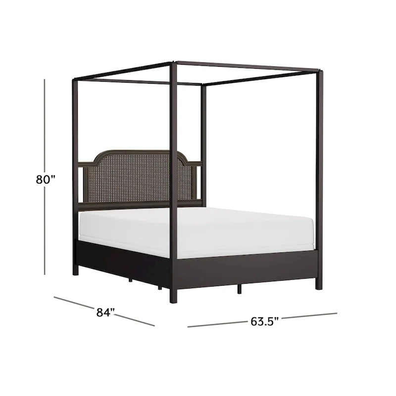 Hillsdale Furniture Melanie Wood and Metal Canopy Bed, Oiled Bronze