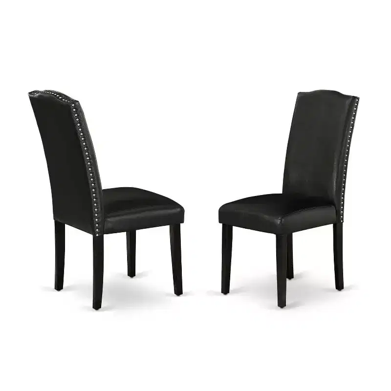 3-Piece Black and Cherry Finish Solid Wood Top - Dining Room Set with High Back - Seats-4