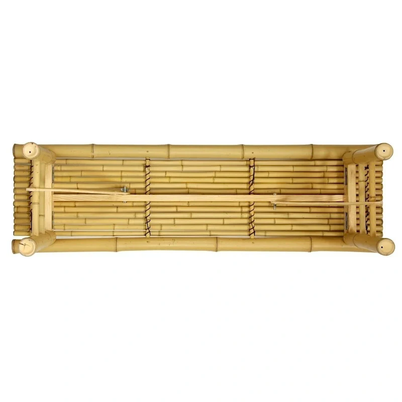 Bamboo Folding Bench with Light Stain Finish